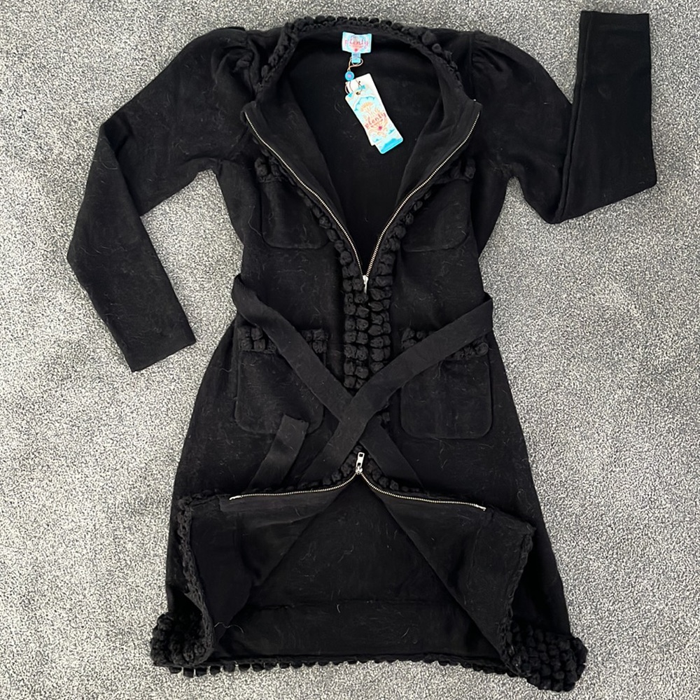 Plenty by Tracy Reese Vintage Belted Sweater Coat with Zipper - Size M / Medium - Picture 4 of 8